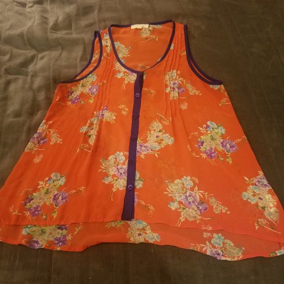 Lush Tops - Lush Semi-Sheer Sleeveless Blouse